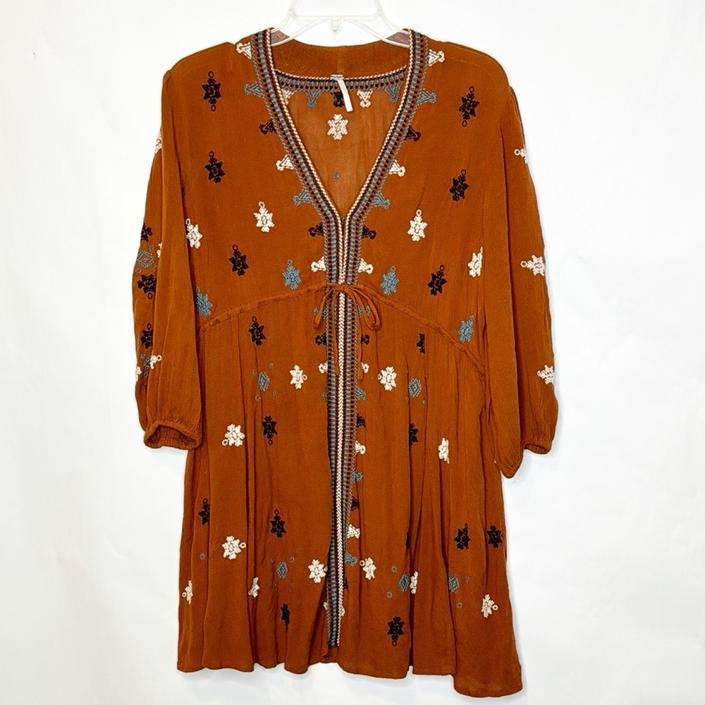 Free People Burnt Sienna Babydoll Tunic (S/M)